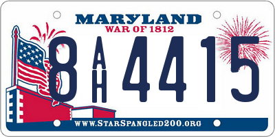 MD license plate 8AH4415