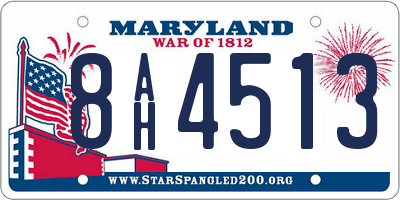 MD license plate 8AH4513