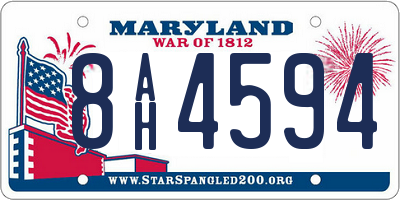 MD license plate 8AH4594