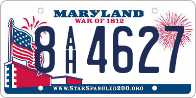 MD license plate 8AH4627