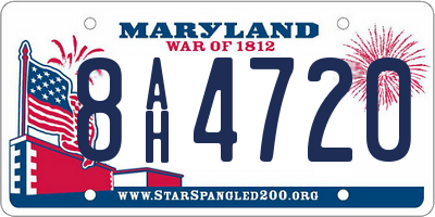 MD license plate 8AH4720
