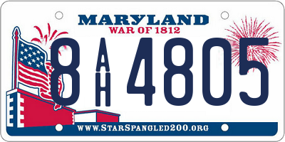 MD license plate 8AH4805