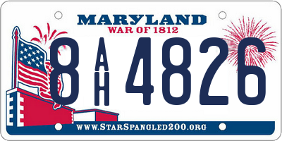 MD license plate 8AH4826