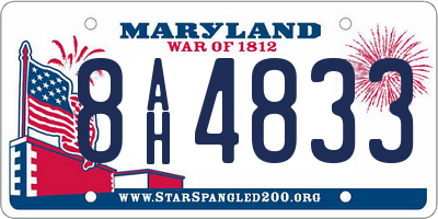 MD license plate 8AH4833