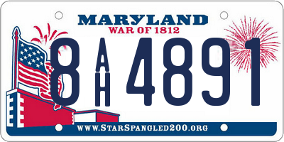 MD license plate 8AH4891