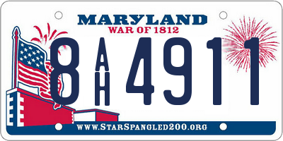 MD license plate 8AH4911