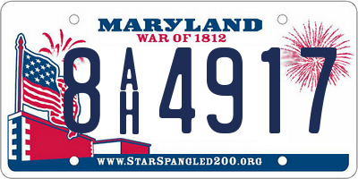 MD license plate 8AH4917