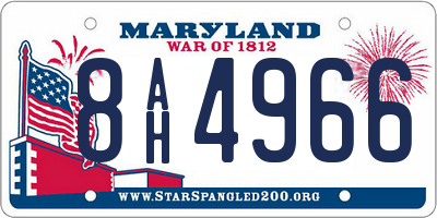 MD license plate 8AH4966