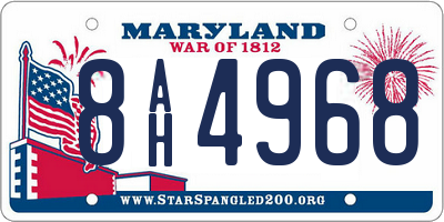 MD license plate 8AH4968