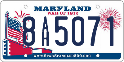 MD license plate 8AH5071
