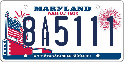 MD license plate 8AH5111