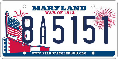 MD license plate 8AH5151