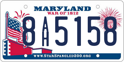 MD license plate 8AH5158