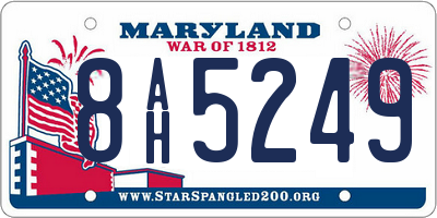 MD license plate 8AH5249