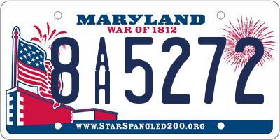 MD license plate 8AH5272