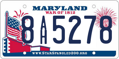 MD license plate 8AH5278