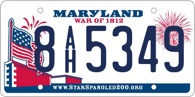 MD license plate 8AH5349