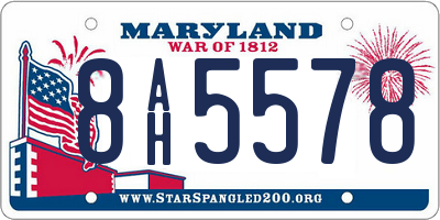 MD license plate 8AH5578