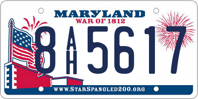 MD license plate 8AH5617