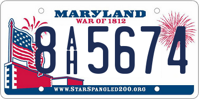 MD license plate 8AH5674