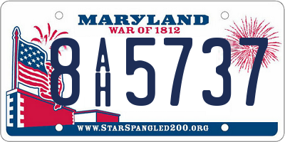 MD license plate 8AH5737