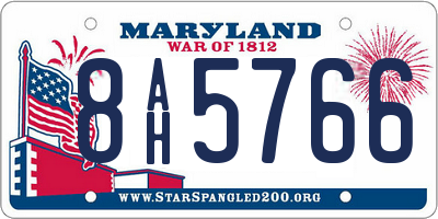 MD license plate 8AH5766