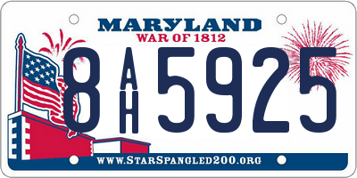 MD license plate 8AH5925