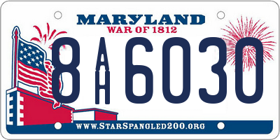 MD license plate 8AH6030