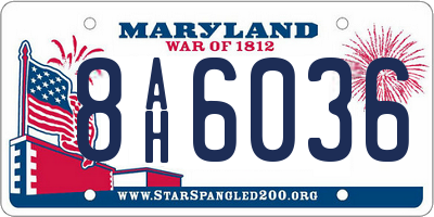 MD license plate 8AH6036
