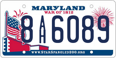 MD license plate 8AH6089
