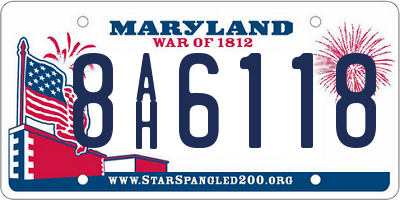 MD license plate 8AH6118