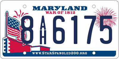 MD license plate 8AH6175