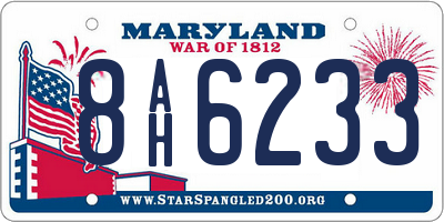MD license plate 8AH6233
