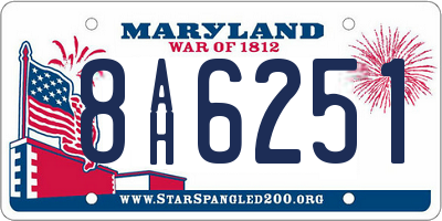 MD license plate 8AH6251