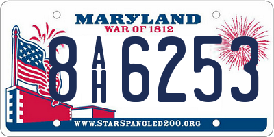 MD license plate 8AH6253