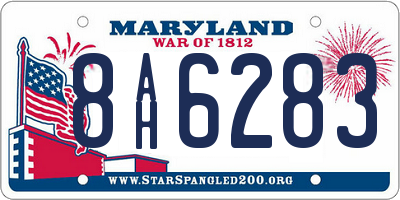 MD license plate 8AH6283