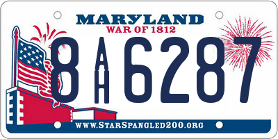 MD license plate 8AH6287