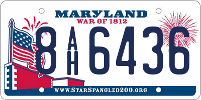 MD license plate 8AH6436