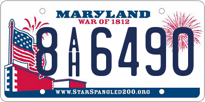 MD license plate 8AH6490