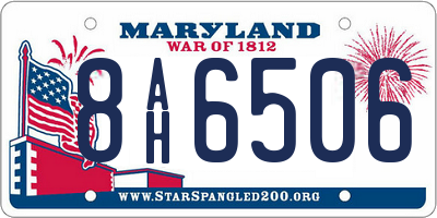 MD license plate 8AH6506