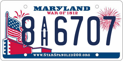 MD license plate 8AH6707