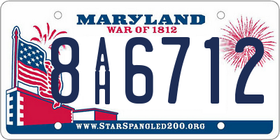 MD license plate 8AH6712