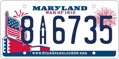 MD license plate 8AH6735