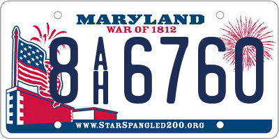 MD license plate 8AH6760