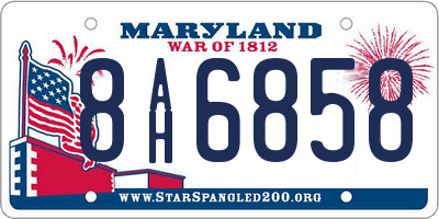 MD license plate 8AH6858