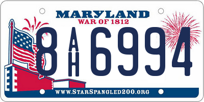 MD license plate 8AH6994