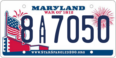 MD license plate 8AH7050