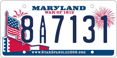 MD license plate 8AH7131