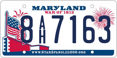 MD license plate 8AH7163