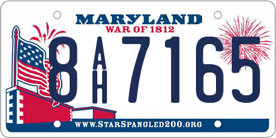 MD license plate 8AH7165